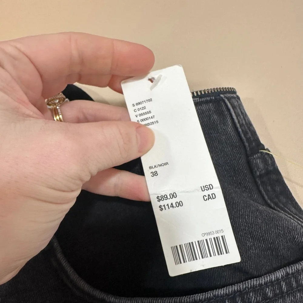 BDG Urban Outfitters Womens Jeans 38 NWT $89 Black Zipper Waist Bootcut Grunge